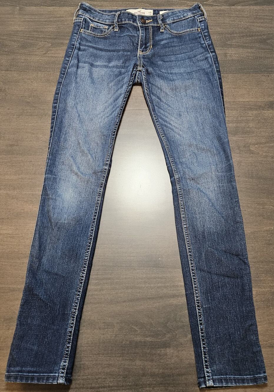 Hollister Jeans Women's 0S 24x28 Blue Low Rise Super Skinny Classic Stretch